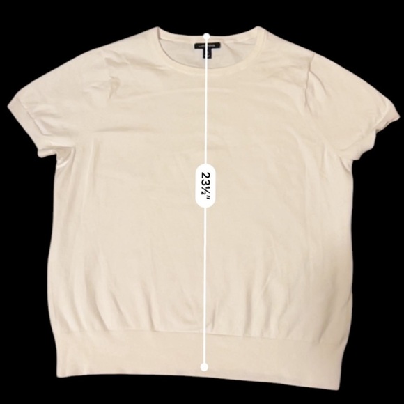 Lands End white short sleeve sweater shirt - Picture 4 of 8